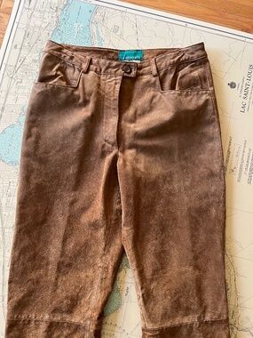 La Redoute Tan Suede Leather Pants
